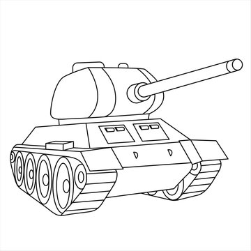 recommend clip art: Tank Coloring Page. Military Vehicle Cartoon Illustration. Line Art Drawing For Kids And Adults