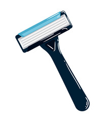 Hygiene care symbol, sharp blade for shaving