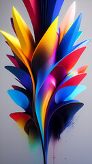 Multi color abstract floral design_AI_Img