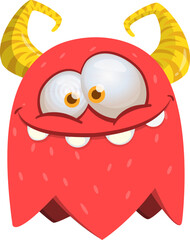 Funny cartoon monster. Vector monster illustration