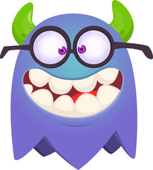 Funny cartoon monster. Vector monster illustration