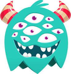 Funny cartoon monster. Vector monster illustration