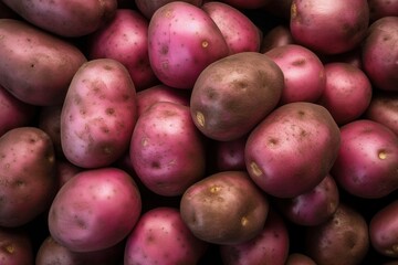 Beautiful pink potatoes, commercially attractive, ai