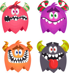 Cartoon Monsters. Vector set of cartoon monsters isolated.