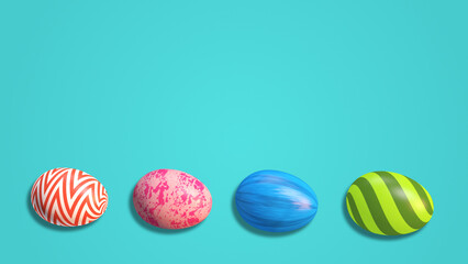Happy ester day celebration, colorful eggs with copyspace