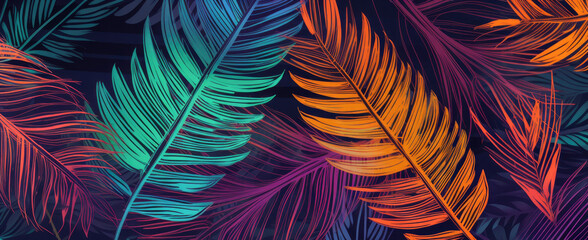 Abstract background with tropical leaves - Generative AI