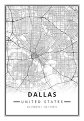 Street map art of Dallas city in USA - United States of America - America - 587322312