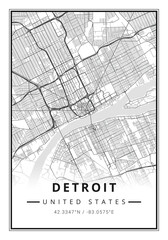 Street map art of Detroit city in USA - United States of America - America - 587322313