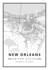 Street map art of New Orleans city in USA - United States of America - America - 587322322