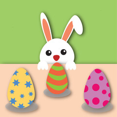 easter bunny with easter eggs