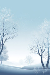 Winter background. Snow forest. Vertical background. AI generative.