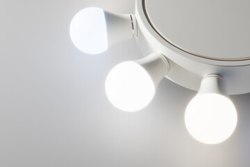 Circle of Glowing Light Bulbs in a Foggy Environment