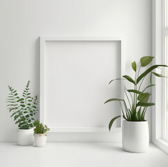 Blank poster with nature decoration