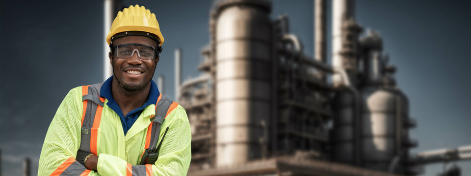 An industry worker portrait at workplace, exceptional industrial job occupation