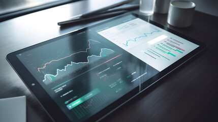 Fototapeta premium Banking and financial visionary. Economy Finance Digital marketing. Generative AI.