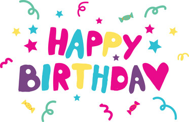 Happy birthday text icon