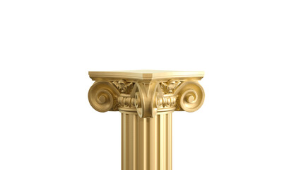 3D render of pillar column isolated on white background, Product promotion template pedestal.