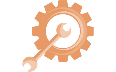 Digital image of gear with wrench