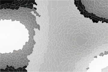 Monochrome black and white cracked abstract vector background