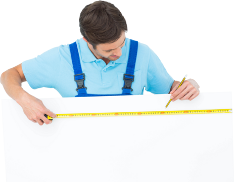 Carpenter measuring blank bill board