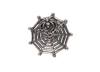 pendant with a spider in a web isolated on a white background