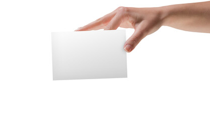 Fototapeta premium Female hand showing a card