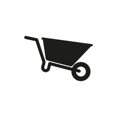 Fototapeta na wymiar The wheelbarrow icon. Simple flat vector illustration on a white background