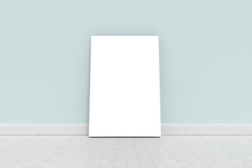 Blank picture frame by wall 