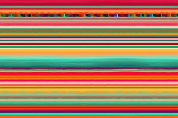 Mexican blanket, colorful stripes background. Bright color line pattern, ethnic fabric, Cinco de Mayo decoration. Generative AI