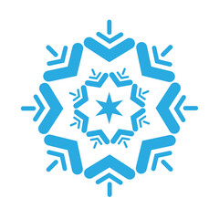 Delicate digital blue snowflake design