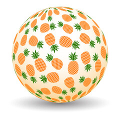 3d globe - pineapple
