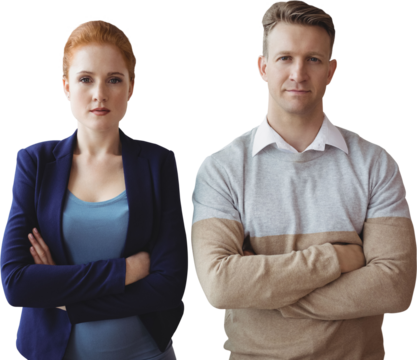 Business people looking at camera