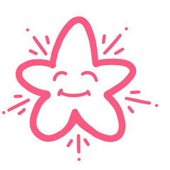 cute pink star smile cartoon illustration
