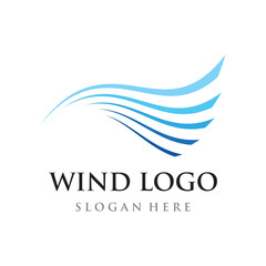 Fototapeta na wymiar Logo design template wave element creative wind or air.Logo for business, web, air conditioner.