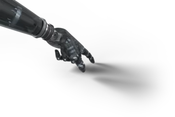 Foto auf Acrylglas Black robot hand pointing © vectorfusionart