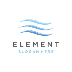 Logo design template wave element creative wind or air.Logo for business, web, air conditioner.