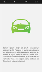 Digital image of green car on phone screen