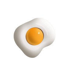 fried egg on white background