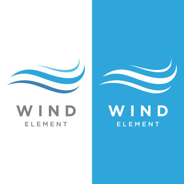 Logo design template wave element creative wind or air.Logo for business, web, air conditioner.