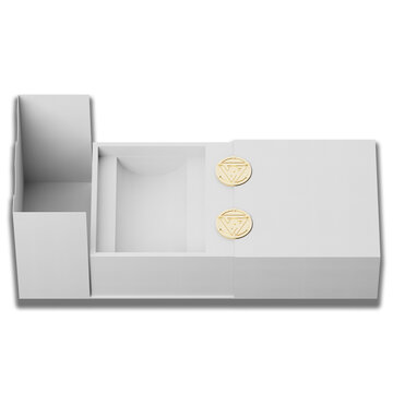 Package box illustration mockup template isolated on white