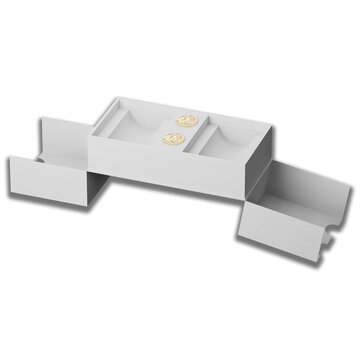 Package box illustration mockup template isolated on white