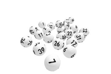 3D image of white bingo balls