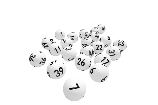3D image of white bingo balls