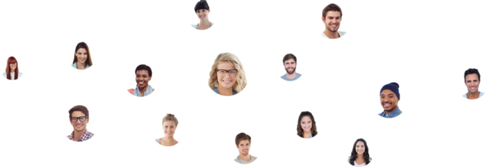 Business people connecting lines