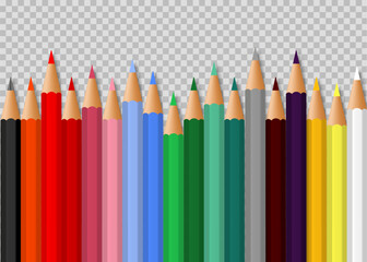 Color pensils. Crayons - colored pencil set. Vector illustrations