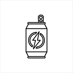 energy drink can icon. aluminum soda can line art vector icon for apps and websites on white background.