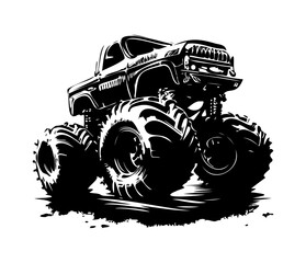 Monster truck icon, four wheel drive © Ann