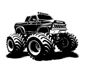 Monster truck icon, four wheel drive © Ann
