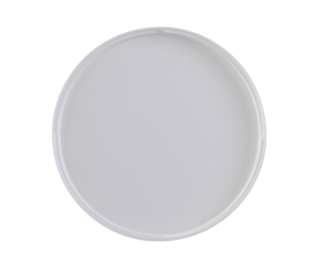 Inner side of round plastic cap, cover from cosmetic jar isolated on white, transparent background, top view PNG