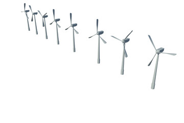 Digital composite image of wind turbines